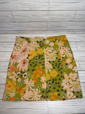 Free People Size 6 Floral Patchwork Mini Skirt Boho Retro Cottagecore